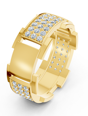 14 Karat Gold Design Trauring mit Diamanten