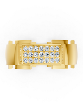 14 Karat Gold Design Trauring mit Diamanten