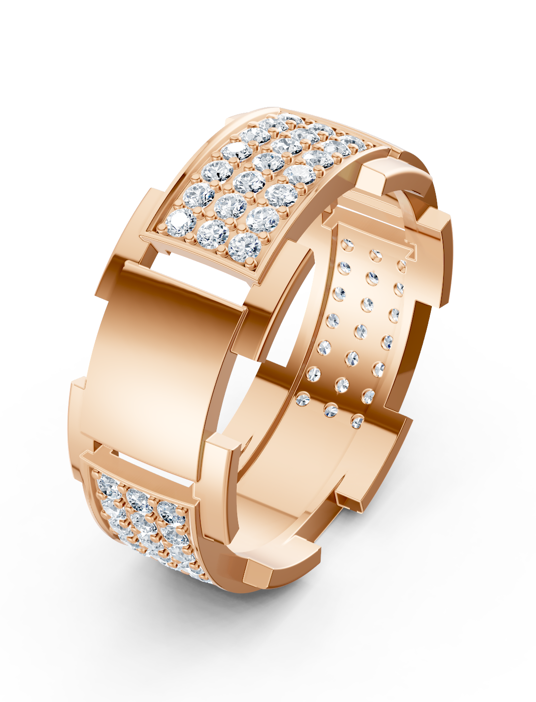 14 Karat Gold Design Trauring mit Diamanten