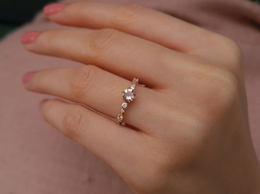 Diamant und Morganit Ring