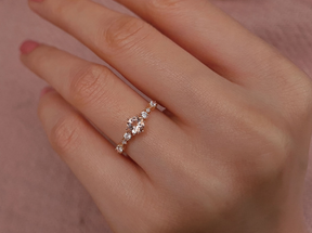 Diamant und Morganit Ring