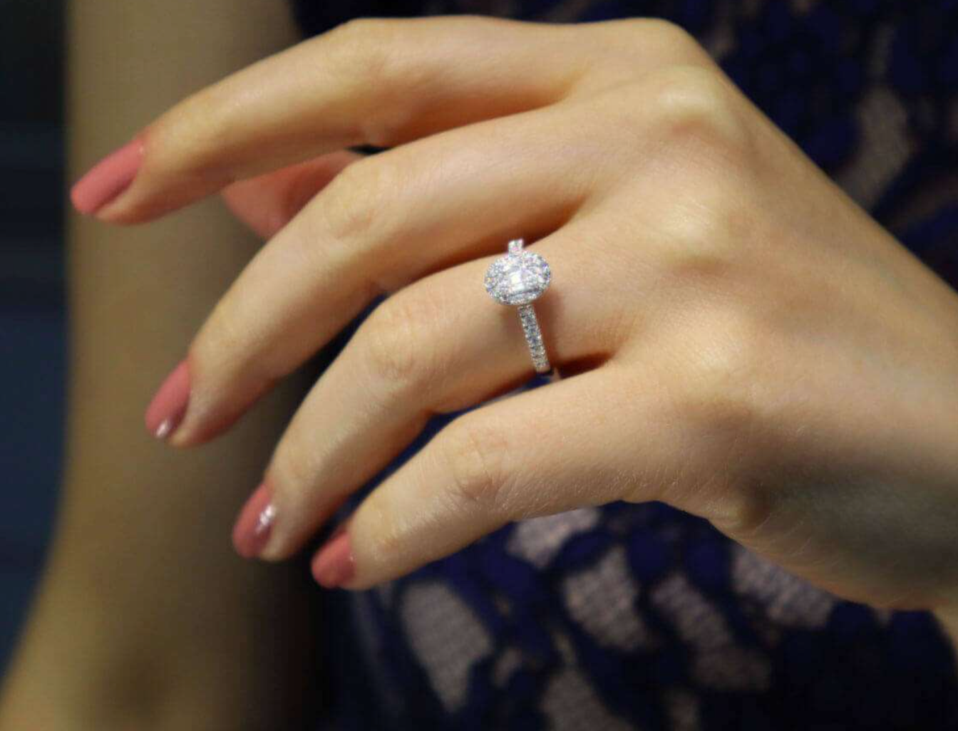 0,43 Gesamtkarat Diamant Baguette Ring