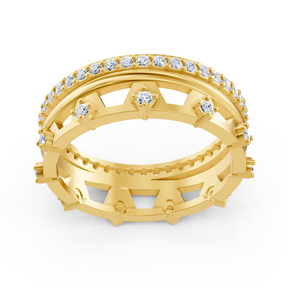 Exquisite eternity ring with diamonds in yellow gold