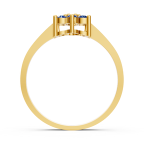 Bague élégante en or jaune avec saphirs et diamants