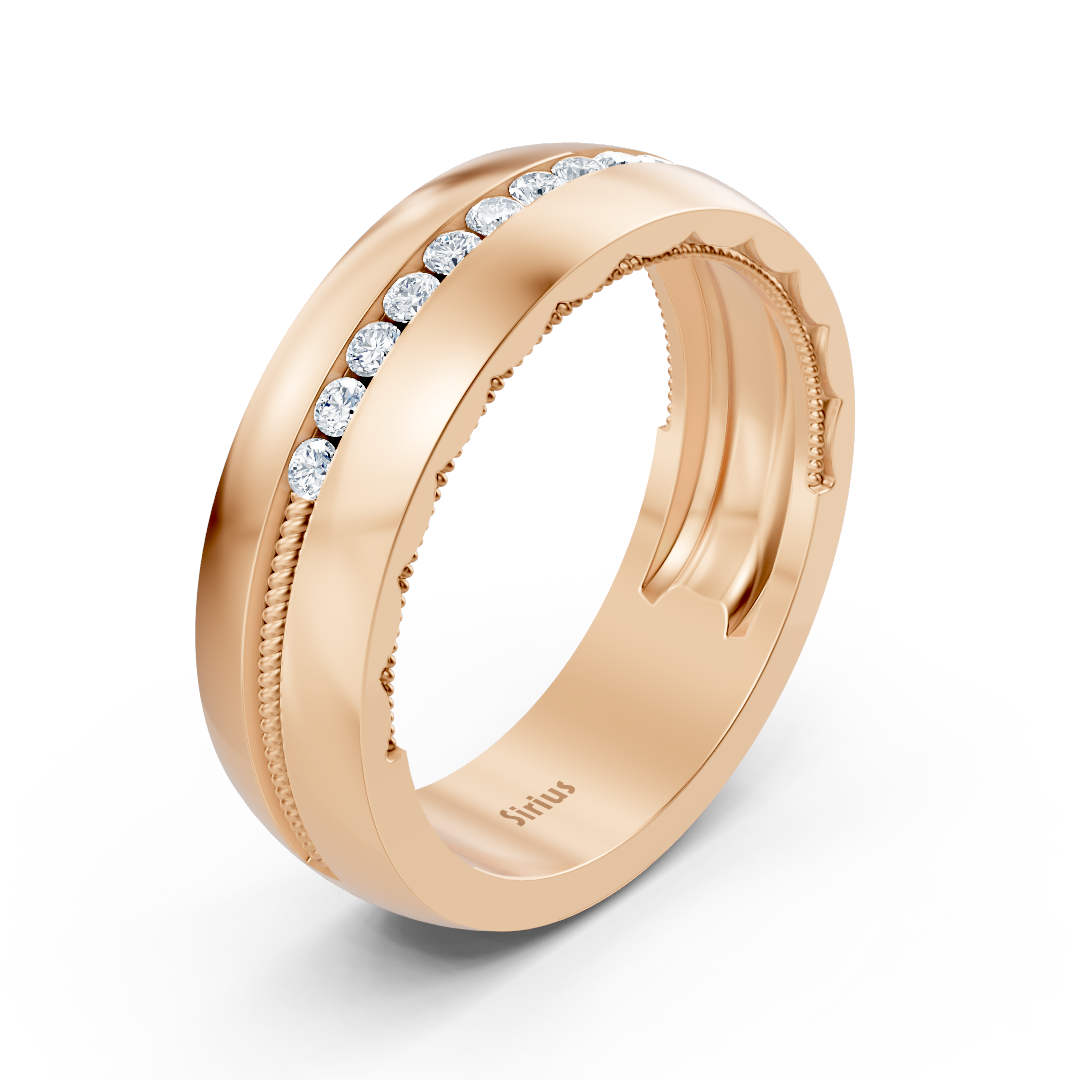 Birgie Diamant Vollschliff-Eheband in Roségold