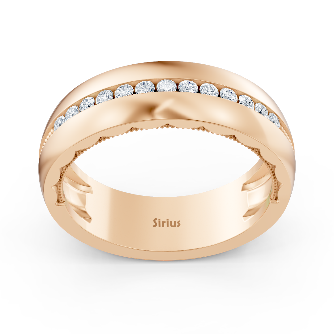 Birgie Diamant Vollschliff-Eheband in Roségold