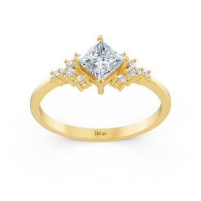 Birgie Diamant- und Saphirring in Gelbgold