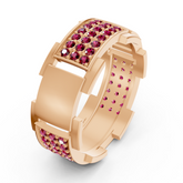 14 Karat Rose Gold Design Wedming With Diamonds - Ruby