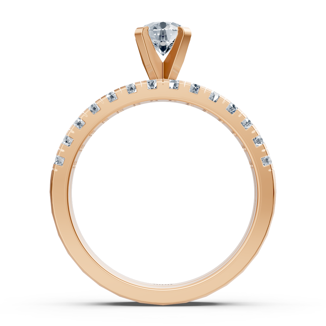 Rose gold diamond stacking ring with side ring