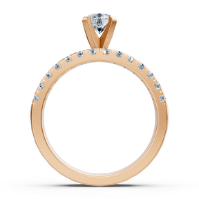 Rose gold diamond stacking ring with side ring