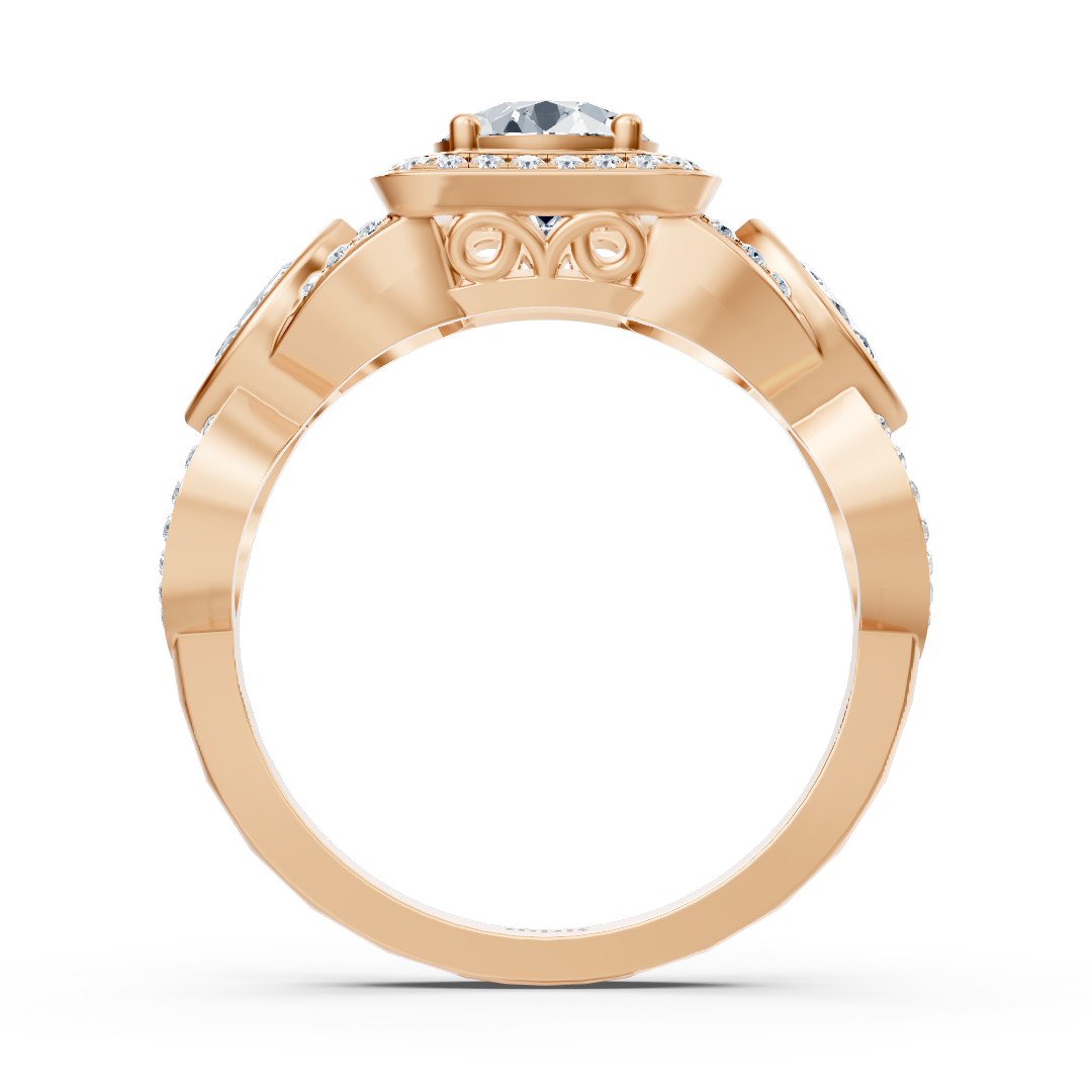 Graceful Marquise 14 Karat Roségold Diamantring