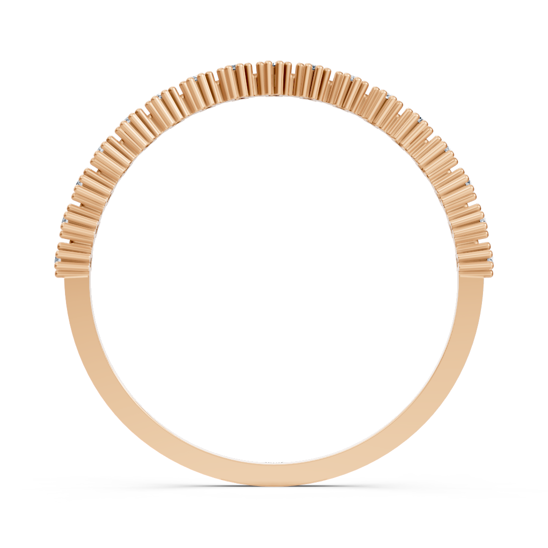 rose gold diamond wave ring
