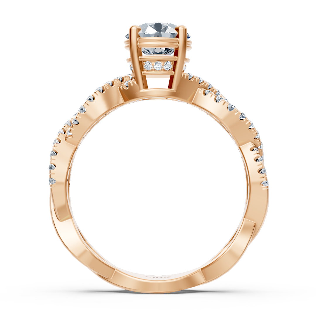 Rose gold diamond engagement ring "Vine Tendril"