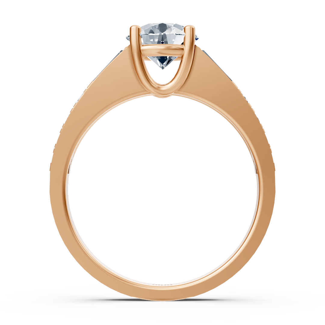 Rose gold diamond ring with accent diamonds - 1.62ct total weight