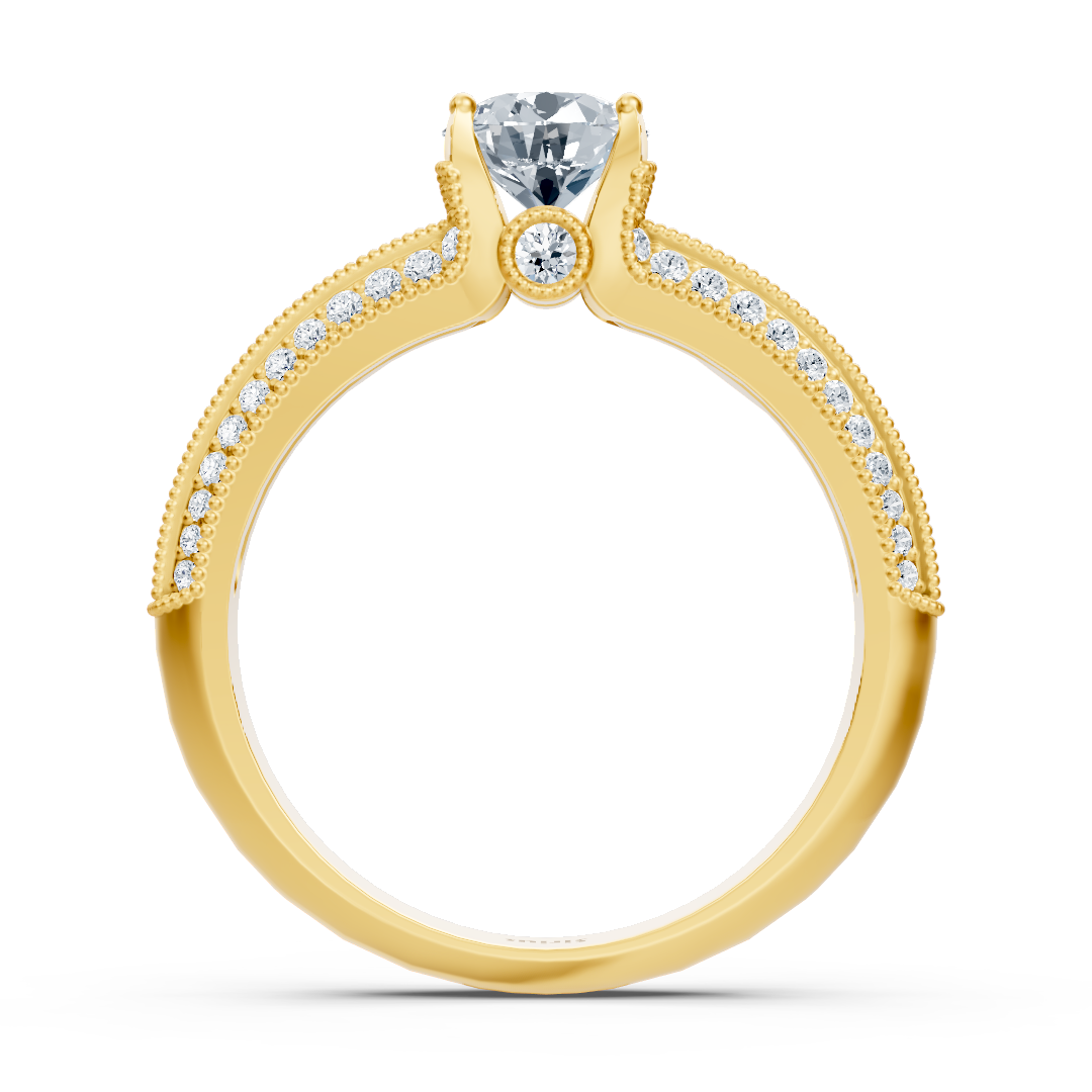 Bague en or jaune et diamants - Scintillante et romantique