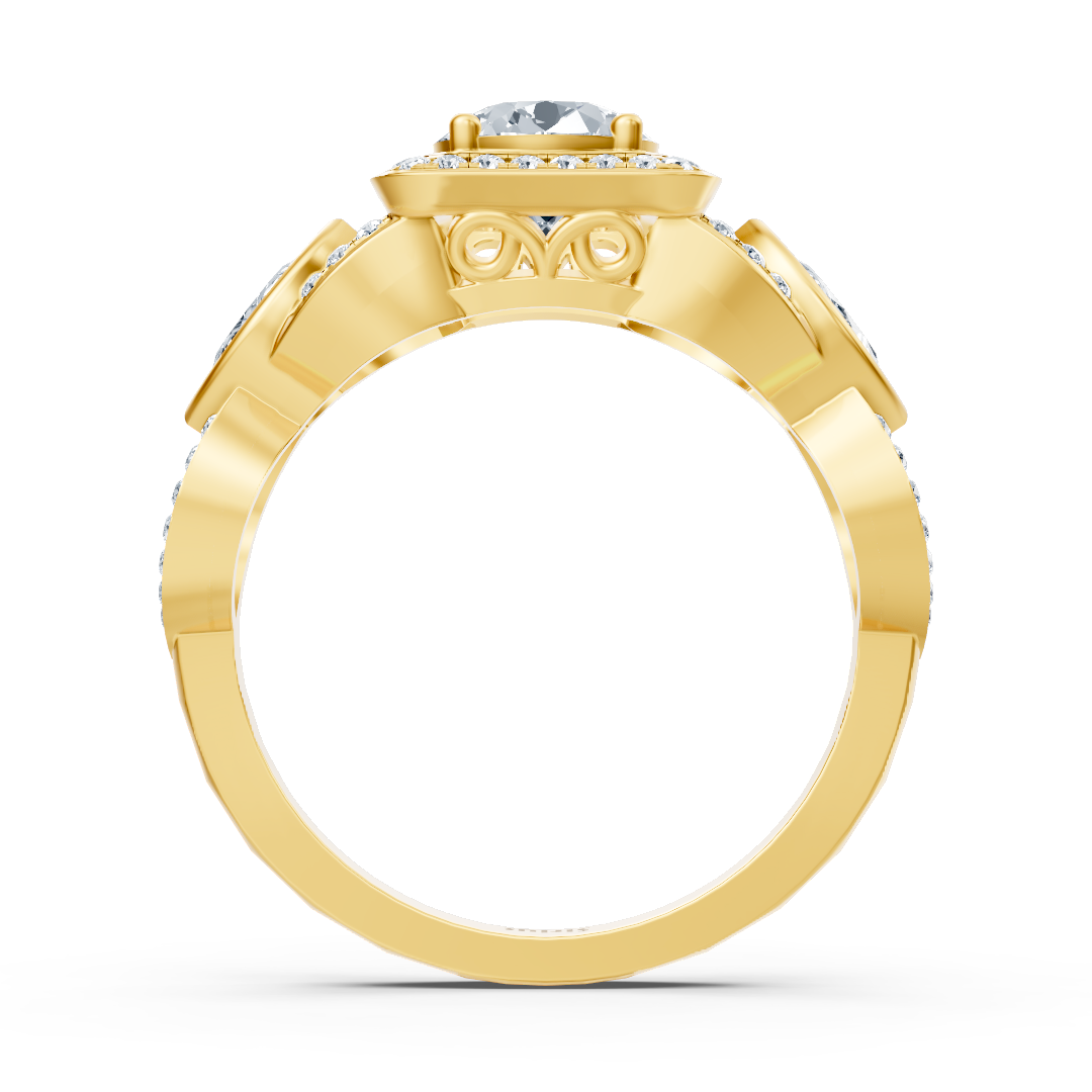 Graceful Marquise 14 Karat Gelbgold Diamantring