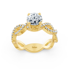 Bague de fiançailles en or jaune et diamants « Vigne de vigne »