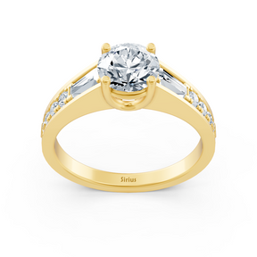Yellow gold diamond ring with accent diamonds - 1.62ct total weight