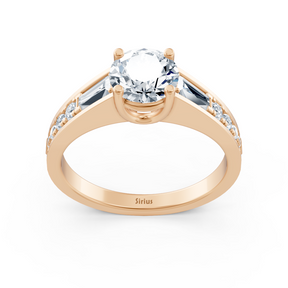 Rose gold diamond ring with accent diamonds - 1.62ct total weight