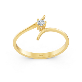 Gelbgold Diamant Solitärring Schlicht