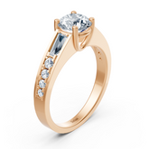 Rose gold diamond ring with accent diamonds - 1.62ct total weight