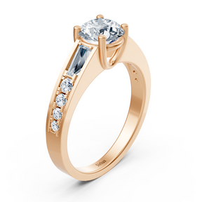Rose gold diamond ring with accent diamonds - 1.62ct total weight
