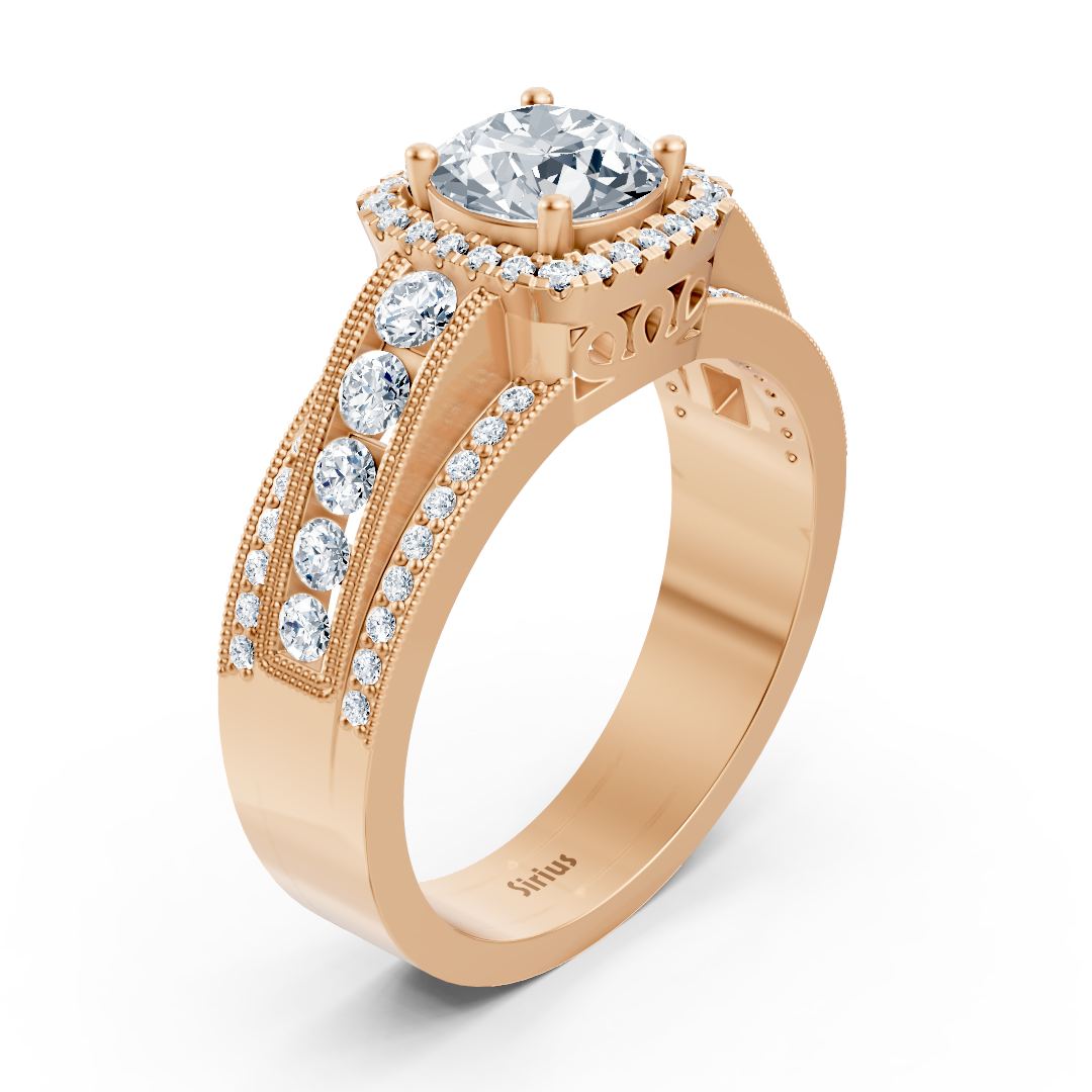 Brilliant Aura 14 Karat Roségold Weisstopas Diamantring