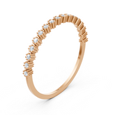 rose gold diamond wave ring