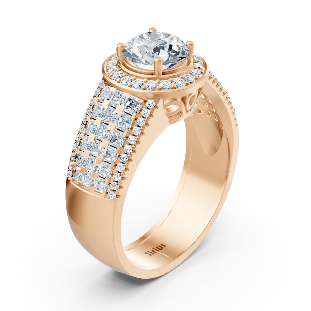 Triple Layer Diamond Ring 14K Rose Gold