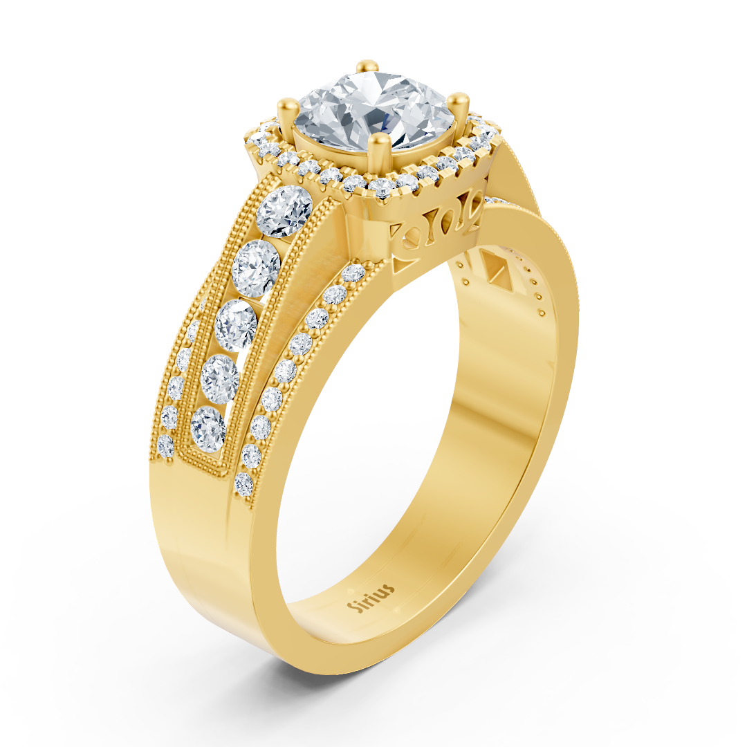 Brilliant Aura 14 Karat Gelbgold Weisstopas Diamantring