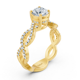 Bague de fiançailles en or jaune et diamants « Vigne de vigne »