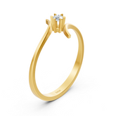 Gelbgold Diamant Solitärring Schlicht