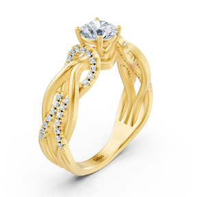 Gelbgold Diamant Verlobungsring "Verflochtener Pfad"
