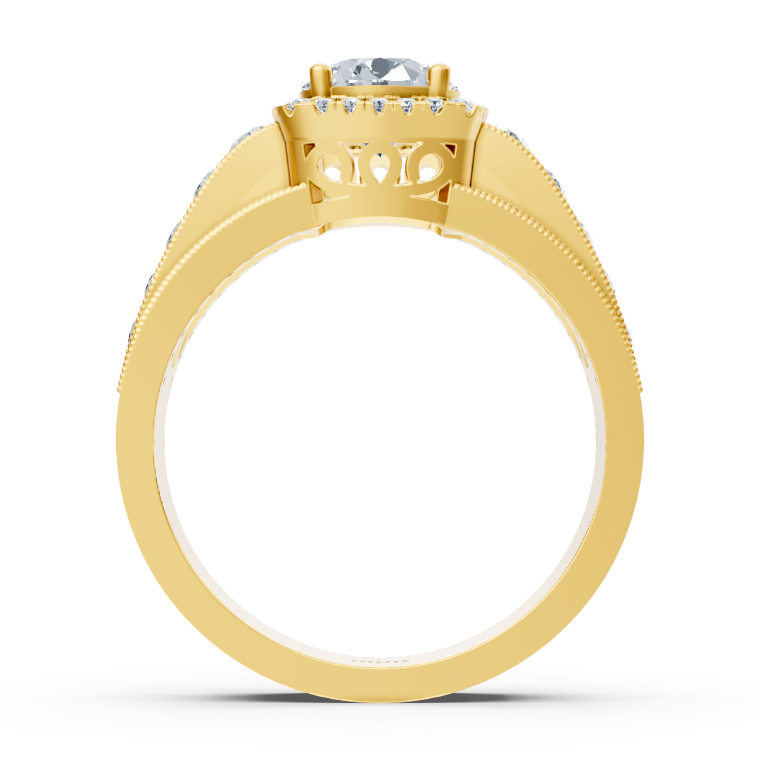 Brilliant Aura 14 Karat Gelbgold Weisstopas Diamantring