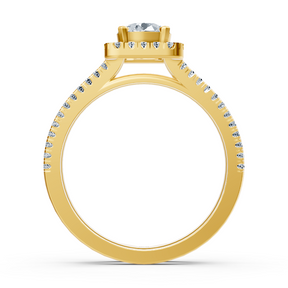 yellow gold diamond halo ring