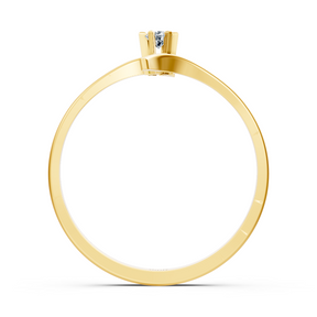 Gelbgold Diamant Solitärring Schlicht