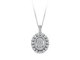 Elegante Diamant Halskette mit Baguette- und runden Diamanten im Pavé-Stil, 0.39 Karat, 14K Gold