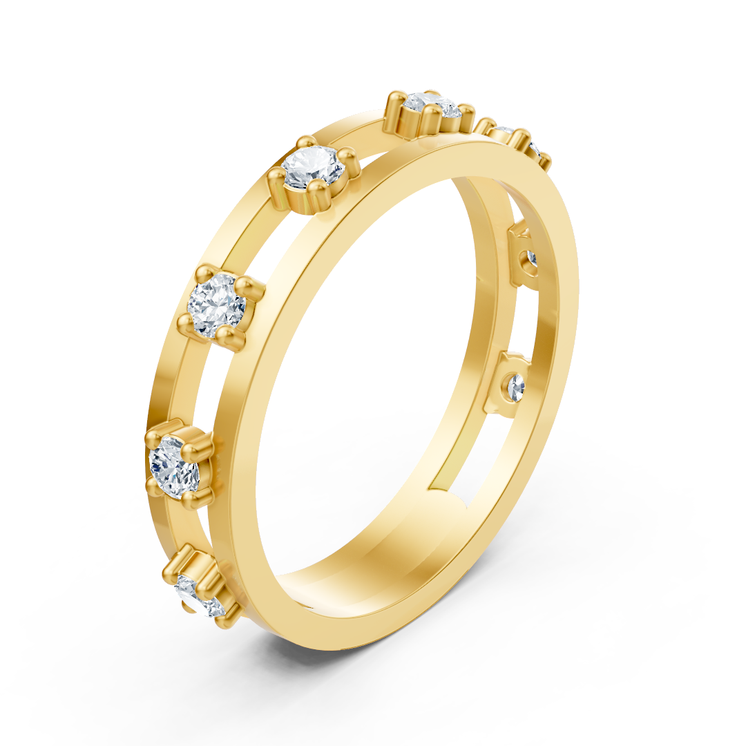Birgie Diamantring Gelbgold 14K mit 8 Brillanten