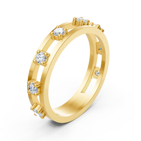 Birgie Diamant ring yellow gold 14k with 8 brilliant