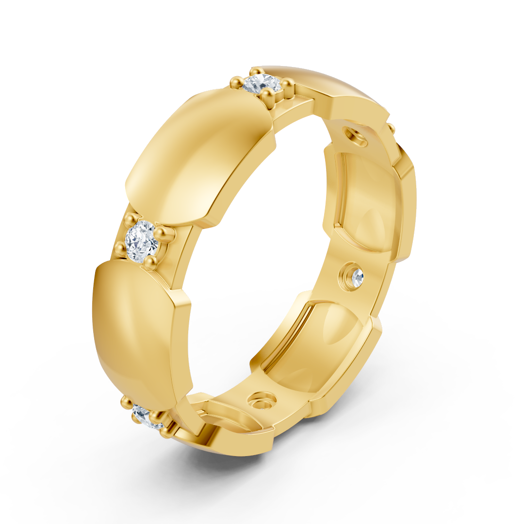 Exclusive diamond ring made of 14k yellow gold with diamonds