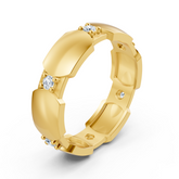 Exclusive diamond ring made of 14k yellow gold with diamonds