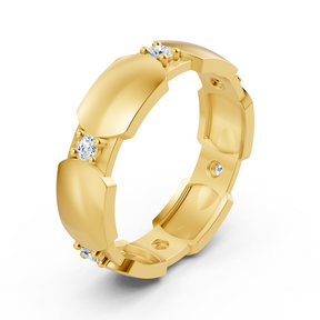 Exclusive diamond ring made of 14k yellow gold with diamonds