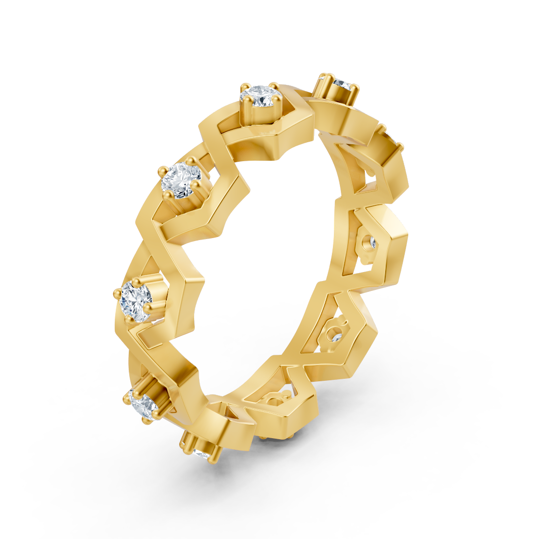Exclusive 14K yellow gold diamond ring – prong setting, 0.35 carats