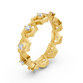 Exclusive 14K yellow gold diamond ring – prong setting, 0.35 carats