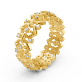 Birgie yellow gold diamond ring – delicate design with round diamonds