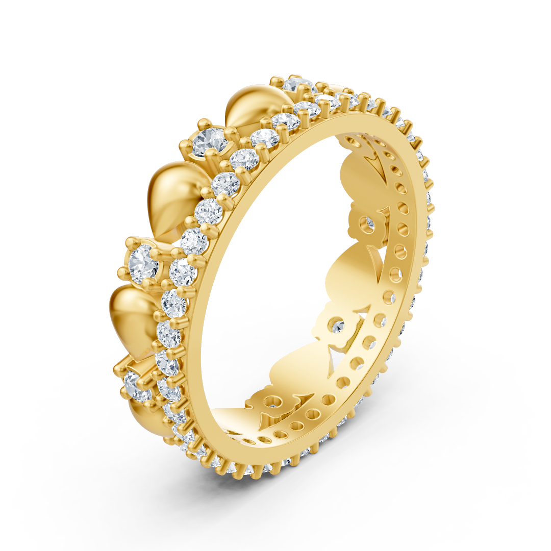 Birgie Diamant-Ewigkeitsring 14K Gelbgold – Rundschliff, 2 mm & 1,5 mm
