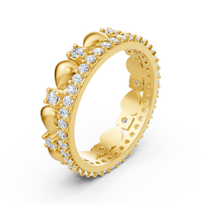 Birgie Diamant-Ewigkeitsring 14K Gelbgold – Rundschliff, 2 mm & 1,5 mm