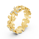 Bague scintillante en or jaune avec diamants – motif papillon