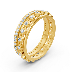 Bague Pırlanta Pavé en or jaune 14 carats « Glamour »