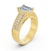 yellow gold octagon diamond engagement ring